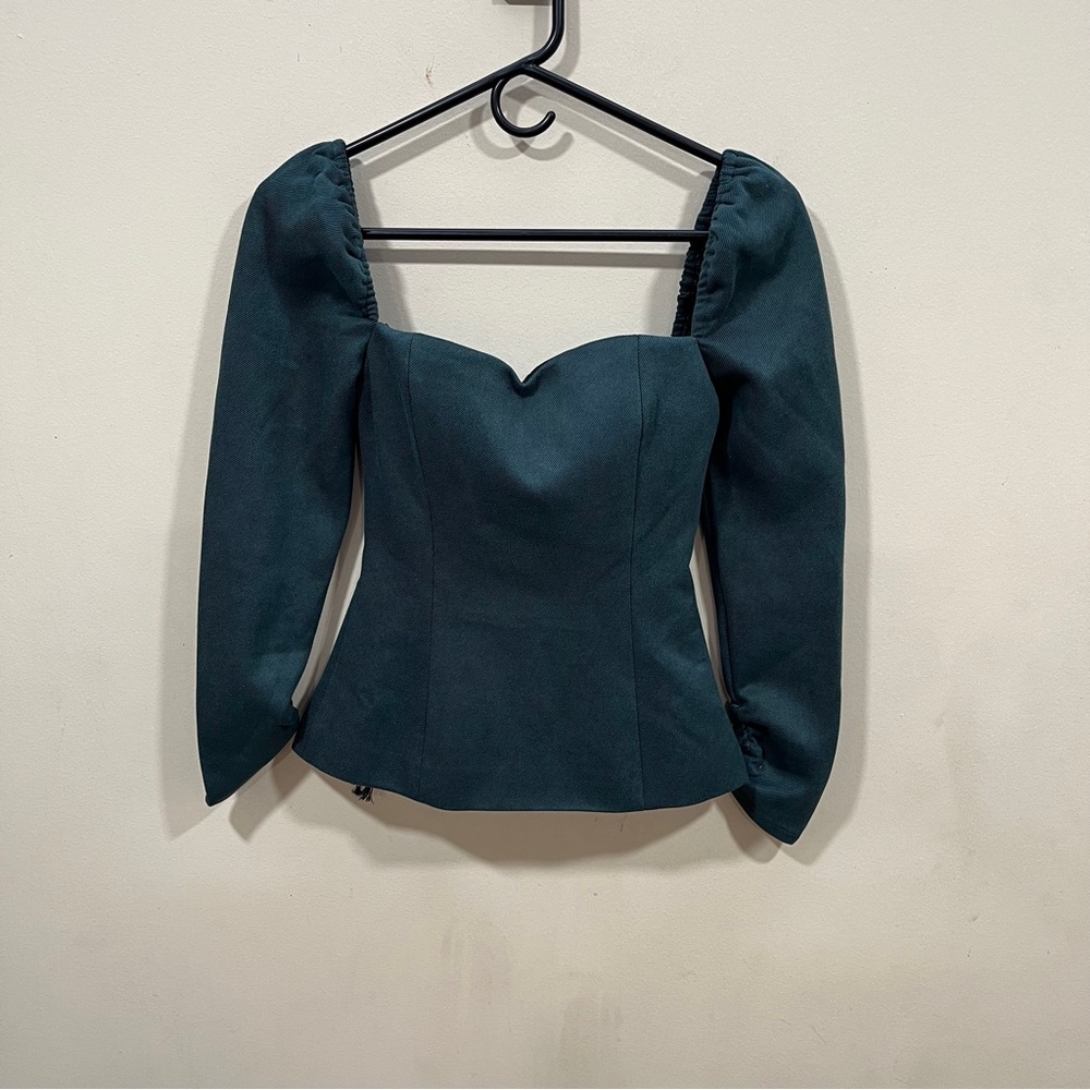 ATOIR  Squeeze Me Top In Green size 2 long sleeve blouse NWOT - Picture 3 of 9